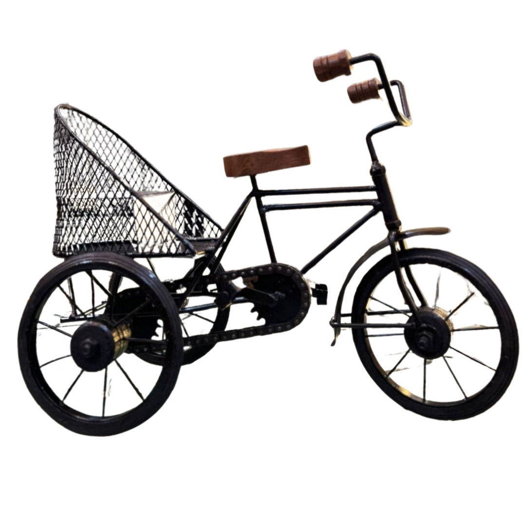 Handmade Iron Cycle Rickshaw Miniature | Unique Vintage Gift
