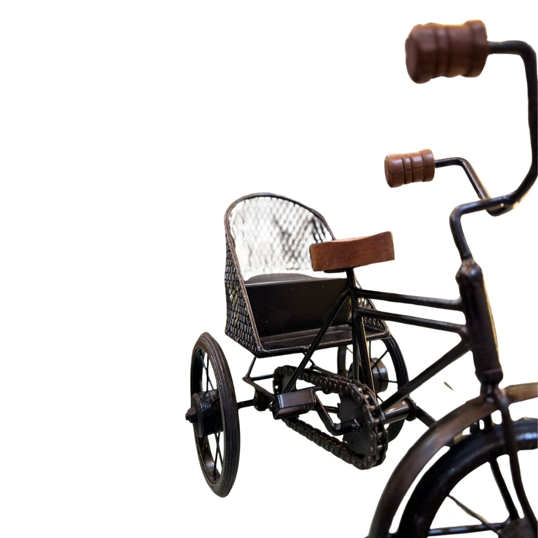 Handmade Iron Cycle Rickshaw Miniature | Unique Vintage Gift