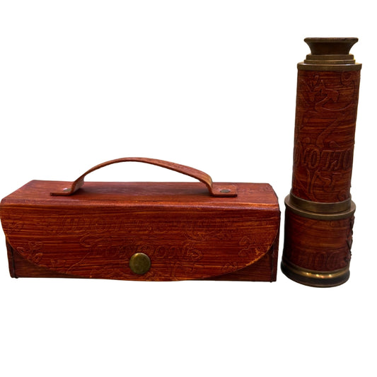 Dollond London Nautical Telescope with Leather Box – Vintage Brass Spyglass for Collectors & Gifting