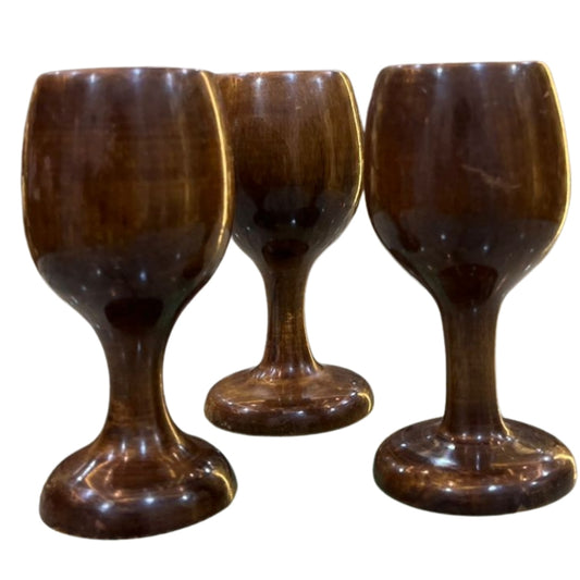 Handcrafted Wooden Wine Glasses – Set of 3 | Rustic & Elegant Drinkware
